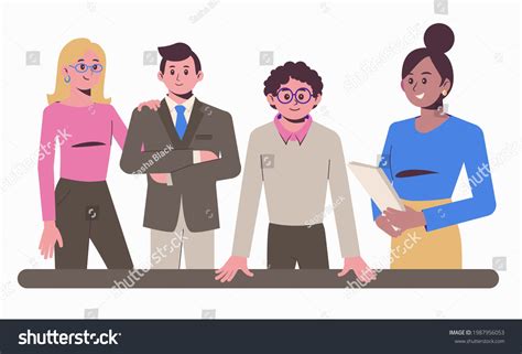 Group Office Workers Workplace Flat Cartoon Stock Vector (Royalty Free) 1987956053 | Shutterstock