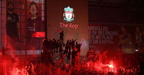 Liverpool fans party through the night at Anfield to celebrate title despite lockdown - Irish ...