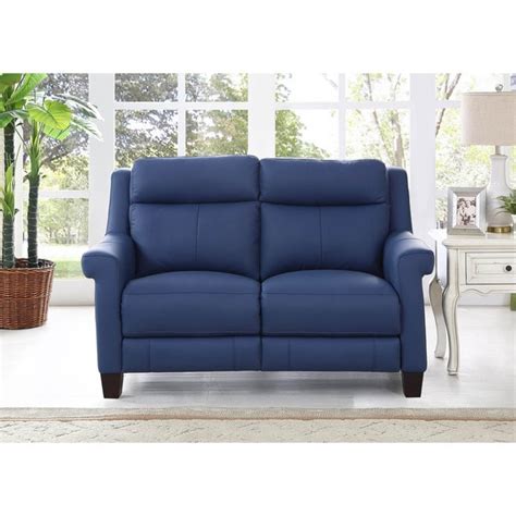 Blue Leather Loveseat Sofa Bed 9 – TopsDecor.com