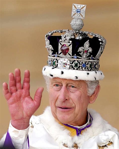 See King Charles in His 2 Crowns on Coronation Day