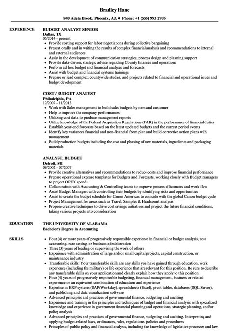 Budget Analyst Resume