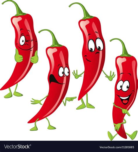 Chili pepper cartoon isolated on white background vector image on ...