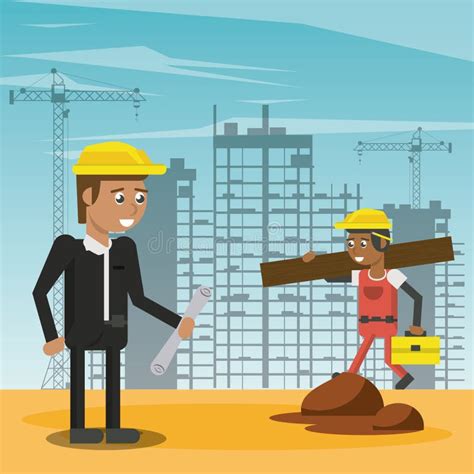 Construction Workers Cartoons Stock Vector - Illustration of helmet ...