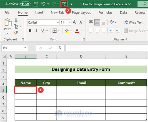 How to Design Form in Excel (2 Suitable Examples) - ExcelDemy