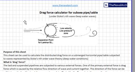 Drag Force Calculator for Subsea Pipeline