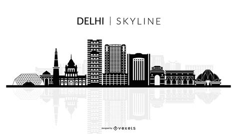 Delhi Skyline Silhouette Vector Download