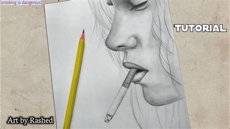 Girl Smoking Drawing