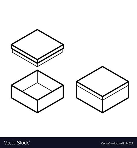 Box outline Royalty Free Vector Image - VectorStock