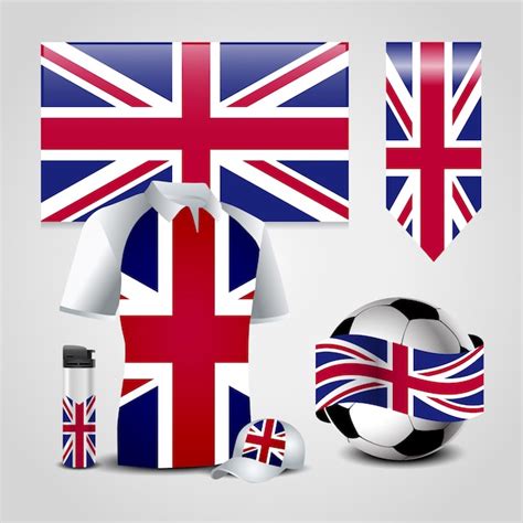 Premium Vector | British flag design with icons set vector