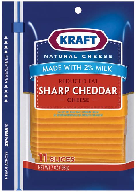 Kraft Reduced Fat Made With 2% Milk Sharp Cheddar Cheese Slices 11 Ct Reviews 2019