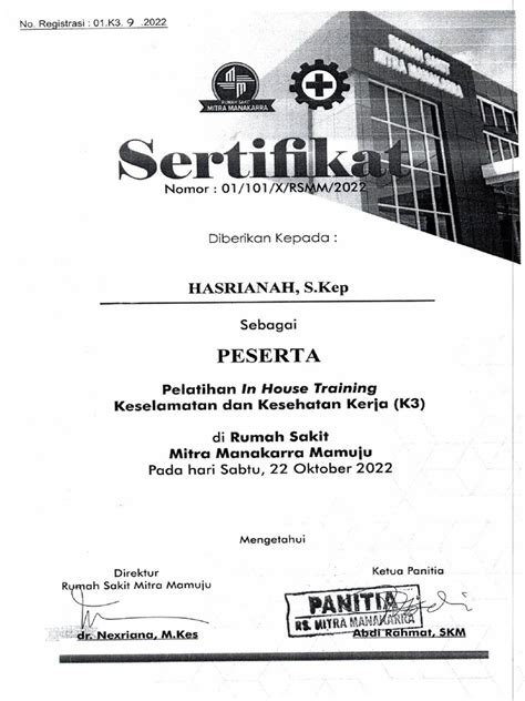 Sertifikat Pelatihan | PDF