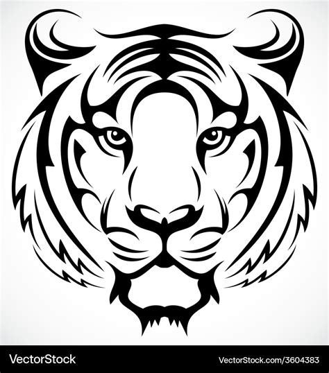 Tribal tiger head Royalty Free Vector Image - VectorStock