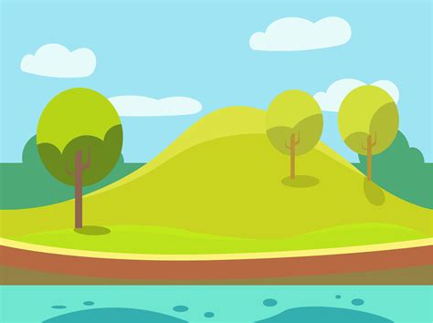 Cartoon nature landscape, background | Cartoon background, Cartoon ...