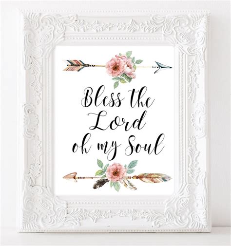 Bible Verse Print Bless the Lord Oh My Soul print Scripture | Etsy