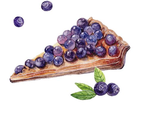 blueberry tart watercolor Bb2, myrtille , cake , pie , tarte , teatime , aquarrelle - Free PNG ...