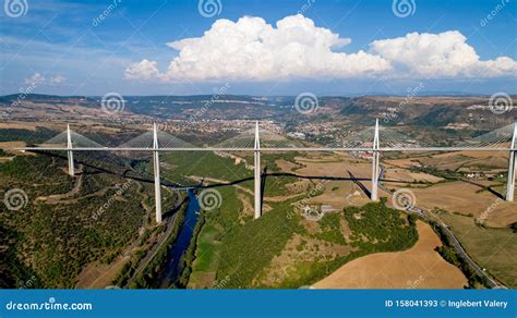 Aerial View of Millau City and Viaduct in the Aveyron Editorial Stock Photo - Image of ...