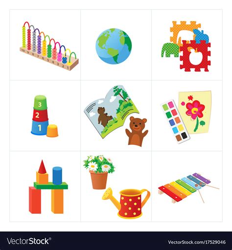 Kindergarten educational toys Royalty Free Vector Image