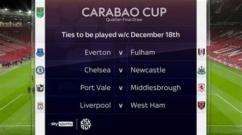 Carabao Cup quarter-final draw: Chelsea to host Newcastle, West Ham to visit Liverpool ...