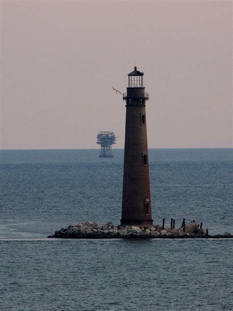 Gulf Coast of US - Alabama / Mobile Bay / Sand Island lighthouse ...