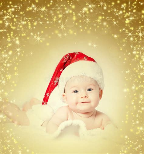 Baby with Santa hat stock photo. Image of enjoy, caucasian - 35553406