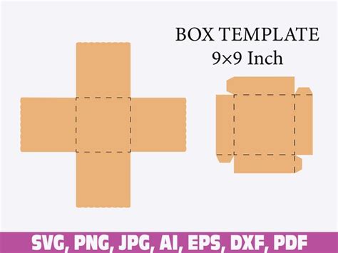 Square Box Template Box Template Svg Gift Box Template Box - Etsy