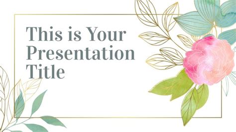 Free Powerpoint template and Google Slides theme with floral watercolors | Powerpoint background ...