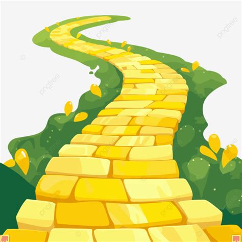 Yellow Brick Road Vector, Sticker Clipart, In The Style Of Blocky ...