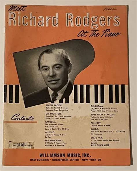 VINTAGE MEET RICHARD Rodgers at the Piano Sheet Music Book Pianist $7. ...