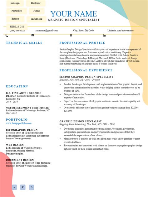 Graphic Design Resume Example Template | PDF