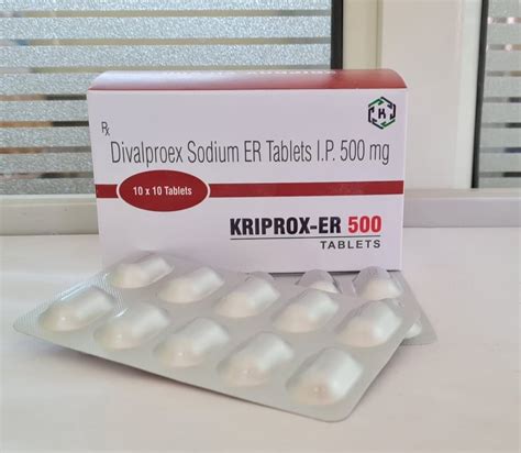 Kriprox-ER Divalproex Sodium 500 Mg Tablets, Kriti | ID: 23586795030