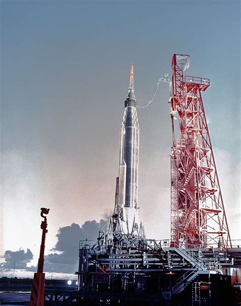 The Atlas-Mercury 8 rocket on the launch pad at Cape Canaveral, October 3, 1962. Nasa Launch ...