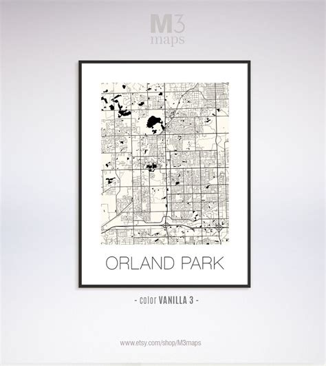 Orland Park Illinois Orland Park IL Map Orland Park Map - Etsy