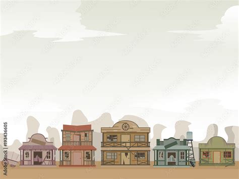 Old West Ghost Town Background Illustration Stock Vector | Adobe Stock