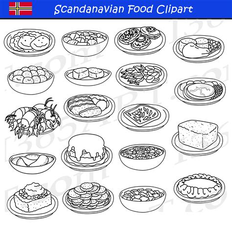 Scandinavian Food Clipart Set Download - Clipart 4 School