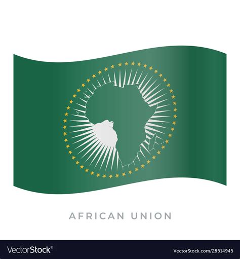 African union waving flag icon Royalty Free Vector Image