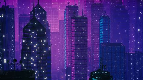 Synthwave City Animation Loop - Creative Commons - YouTube