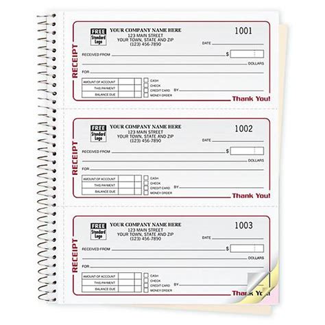 Personalized Carbon Copy Receipt Book Printing | DesignsnPrint