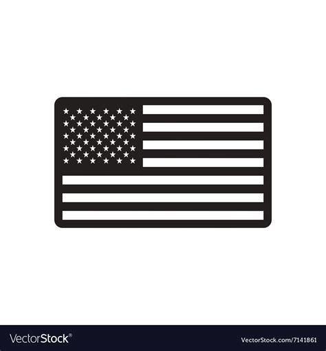 Stylish black and white icon american flag Vector Image