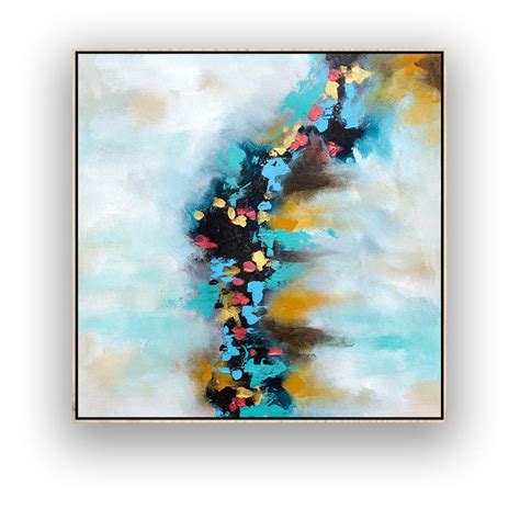 Large Abstract Art on Canvas, Square #LA0133a | Large abstract wall art ...