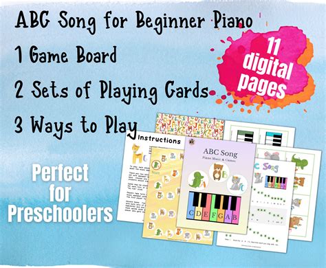 ABC Song Piano Printable With Alphabet Letters for Preschool Learning - Etsy