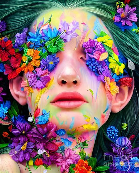 Goddess of flowers Digital Art by Mina Nakamura - Pixels