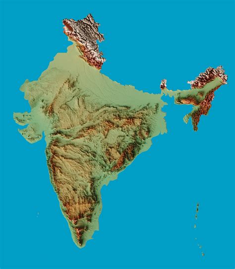 Shaded Relief Map of India : r/IndiaMain