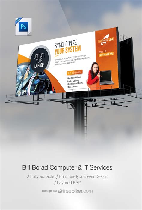 Freepiker | computer & it services bilboard banner design