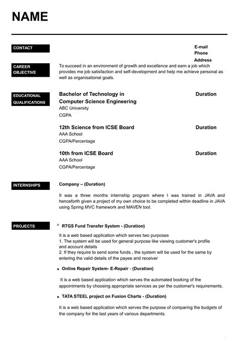 14++ Resume summary examples for freshers images | memepaper