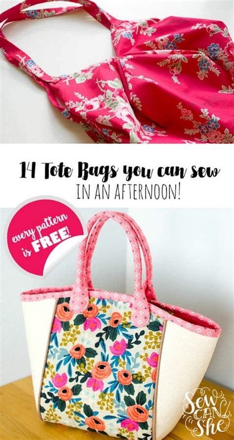 14+ Free Tote Bag Patterns You Can Sew in a Day! (plus tips to make it ...