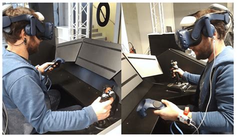 Multiple views of the experimental setup. The user is wearing a Vive... | Download Scientific ...