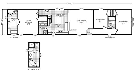 Alamosa 16 X 76 Mobile Home Floor Plan