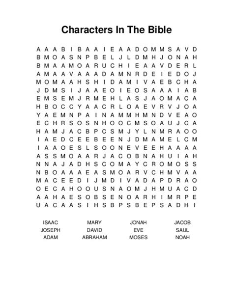 Characters In The Bible Word Search