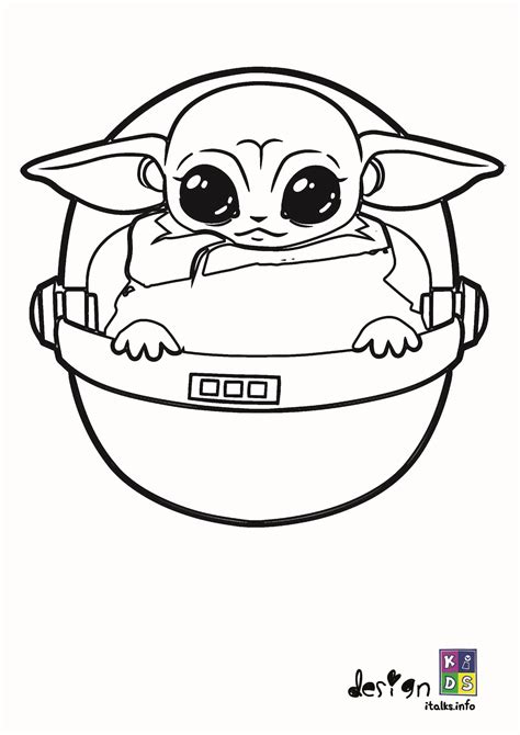 Baby Yoda Printable Coloring Pages