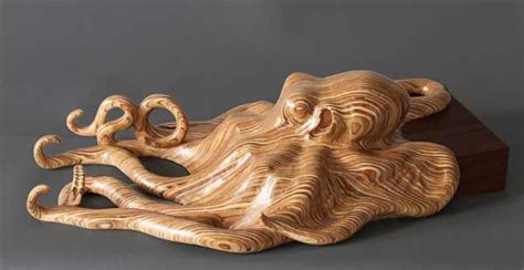 Octopus (Carved Laminated Wood life size sculptures statues carving) by ...